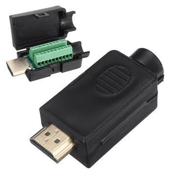 Plug Breakout Solderless Terminals Ühenduspesa Paigaldamiseks 2 Rida 19 Pin-Musta plastikkate Isane Arvuti HDMI-ühilduva