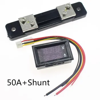 Mini 0.28 tolline LED Digitaalne Voltmeeter Ammeter SM 100V 50A Volt-Amper Meeter Amperemeter Pinge Indikaator Tester shunt