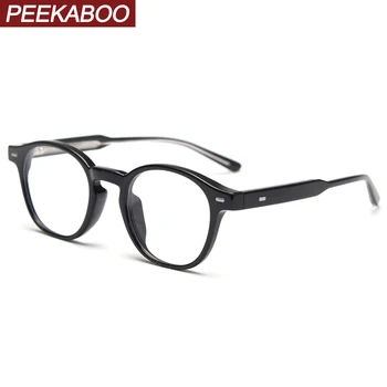 Peekaboo korea stiilis retro prillid meestele atsetaat TR90 optilised klaasid naissoost selge objektiiv naiste aksessuaarid ja kõrge kvaliteet
