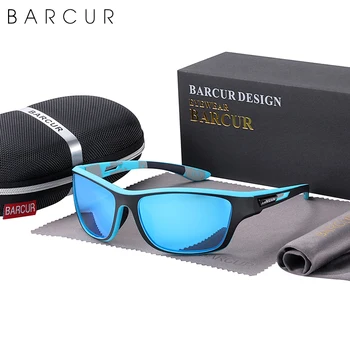 BARCUR Sport TR90 Päikeseprillid Sõidu Mehed Polariseeritud Naiste päikeseprillid Mood Klaasidega UV400