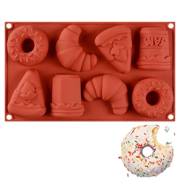8 Süvend Õõnes Donuts Silikoon Kook Hallituse Šokolaadi Mousse Magustoit Saia Jäätis Küpsetamine Hallituse Bakeware Kaunistus Vahendid