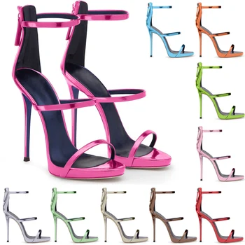 Naiste Stiletto Õhuke Kõrge Kontsaga Pahkluu Rihm Sandal Seksikas Avatud Varvas Õhtu Poole Kleit Kingad Fashion Ball Suvel Lady Sandaalid C-SL-3
