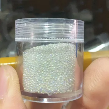 10g/pudel Kaaviar Helmed Küünte Kaunistamiseks Selge+AB Läikiv Klaas Kristall Rhinestone Mini Rant Hole 0.6/1/1.5/2mm 3D Mikro Palli#1