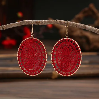 15 Värvi Etnilise Punane Tikand Tilk Kõrvarõngad Naiste Käsitöö Vintage Boho Lill Kõrvarõngad India Kõrvarõngad