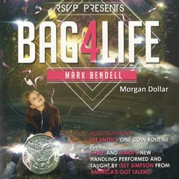 Bag4Life (1 Morgan Dollar ja DVD -) ) Magic Trikke Satge lähedalt Magia Lõbus Müntide Levik Kott Magie Trikk, Illusioon Rekvisiidid