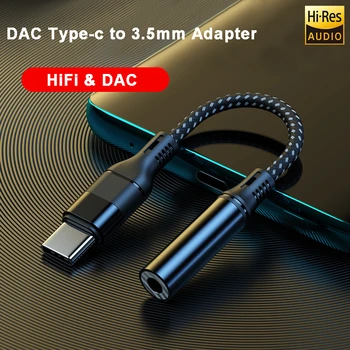 HIFI DAC Kõrvaklappide Võimendi, USB-Tüüp C-3.5 mm Kõrvaklappide Pesa Audio adapter Digital Dekooder AUX Converter for SAMSUNG S20 S21+