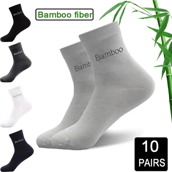 10 Paari/Palju Kvaliteetseid Meeste Bamboo Sokid Meeste vett hülgav Pikad Sokid Business Casual Must Valge Kingitused Sokid Suurus 38-44