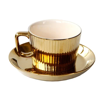 250ml Luksus Keraamiline Tee Kohvi Tass Alustass Set Portselan Espresso Tassi Top-grade Kruus-Kohvik Kauplus Pool Drinkware