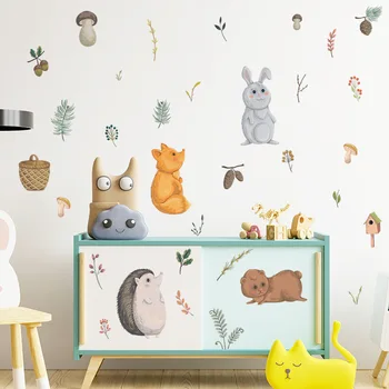 Multikas Loomade Seina Kleebised Lapsed Toad Liivakarva Fox Pesukaru Lapsed Seina Kleebised Kleebised Wallpaper for Kids Room Baby Room Dekoratsioon