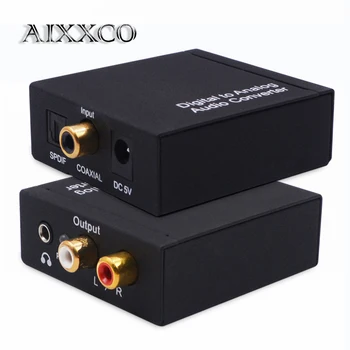 AIXXCO Digitaal-Analoog Konverter (DAC Digitaalne SPDIF Toslink to Analog Stereo Audio L/R-Converter-Adapter koos Optilise Kaabli