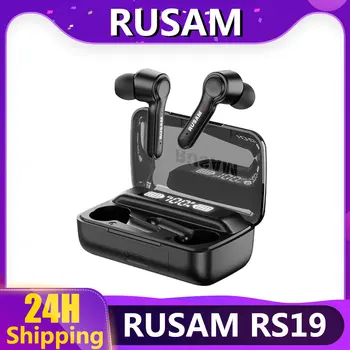 RUSAM RS19 5.2 Bluetooth Kõrvaklapid TWS Juhtmeta Peakomplekti Kaasaskantav Touch Control Sügav Bass Earbuds Müra Tühistamise Kõrvaklapid