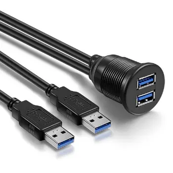 USB Paneel Flush Mount Kaabel , Dual USB 3.0 Extension USB Mount, Dash Mount, Flush Mount, Paneel Mount Kaabel
