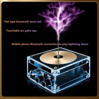 2022 Uus Tehnoloogia Desktop Bluetooth Kõlar Mängija Kunstlik Välk Teadus Katse Vahend Muusika Box Tesla Coil Arc Touch
