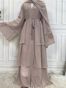 Moslemi Mood Sifonki Abaya Kleit naistele Ava Ees Kimono Kleit Naiste Kampsun Rüü Islami Riided Aafrika Kleit