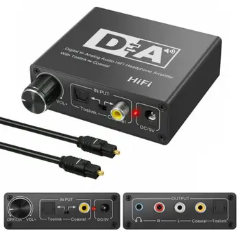 32-192KHz Hifi DAC Amp Digitaal-Analoog Audio Converter RCA-3,5 mm Pesa Kõrvaklappide Võimendi Toslink Optiline Koaksiaal Väljund DAC