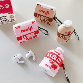 Eest AirPods 1 2 pro Juhul cartoon Piima karp kõrvaklappide Kate Maasika-Šokolaadi Õhu pods3 Juhul Kaitsta Juhtmeta Peakomplekti kate