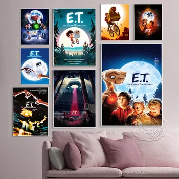 ET Extra Terrestrial Filmi Plakatid Ja Pildid Seina Pildi Lõuendile Maali Seina Kunsti Tuba Home Decor