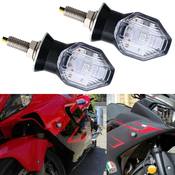 1 Paar 12V Mootorratta Esiosa Vasakule-Paremale Mini LED suunatulede Märgutuli Blinker Hele Merevaik Sobib Suzuki Honda Dirt Bike