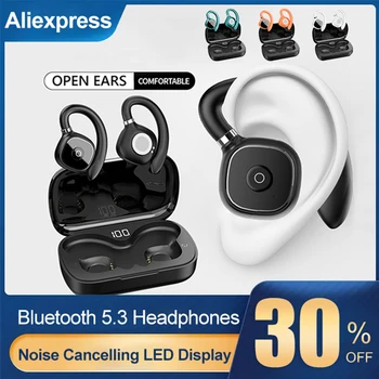 Bluetooth-5.3 Kõrvaklapid Traadita Avatud Kõrva Earbuds Stiilne Sport Kõrvaklapid HiFi Stereo Bass Müra Tühistamises Gaming Headset