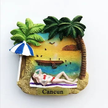 Cancun, Mehhiko, Põhja-Ameerika loominguline vaade merele turismi mälestus dekoratiivsed käsitöö sõnum post kingitus magnet