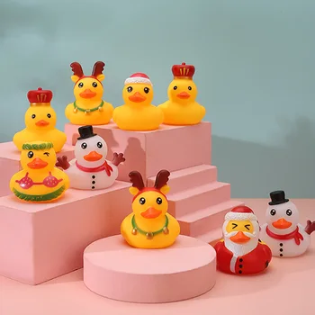 Jõulud 5CM väike kollane part laste vee-mänguasjad mudima nimetatakse paljude stiilide loov armas modelleerimine