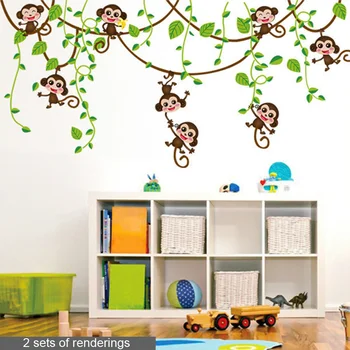 Ahv viinapuude ronida seina kleebis PVC Materjalist DIY seina kleebised Laste tuba, magamistuba, lasteaed kodu seina decor kleebis
