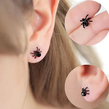Mini Black Spider Tsirkoon Kõrvarõngad Isiksuse Meeste ja Naiste Kõrvarõngad Halloween Kõrvarõngad
