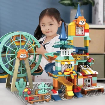 Ferris Wheel Ehitusplokid Lossi Marmor Käivitada Mänguasjad Auto Action Figures Sõbrad, Lapsed, Haridus Mänguasjad Tüdrukud Poisid Kingitus