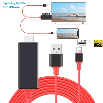 Lightning-liides HDMI-Kaabli Adapter iPhone, iPad,1080p HDTV AV-liidese Kaabel iPhone 12/11/XS/X/8/7 TV, Dataprojektor, Ekraan