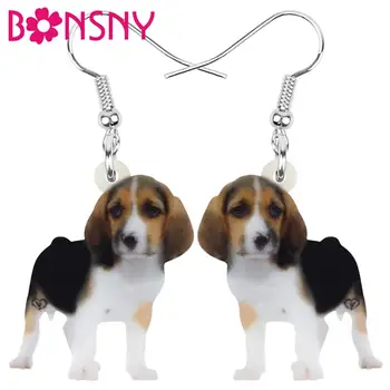 Bonsny Akrüül Beagles Koer Kõrvarõngad Loomade Tilk Tolknema Ehted Kaunistused Naiste Tüdruk Teen Kid Kaunistused Kingitus Kuum Müügi-Bulk