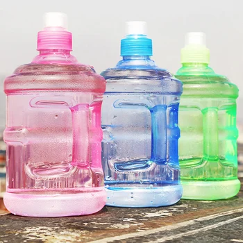 Mini Loominguline Läbipaistev Plastikust Veepudel Kaasaskantav Suure Mahutavusega Vabaõhuspordi Vee Pudel Käepide Joogi Pudelid