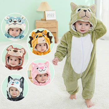 Cute Cartoon Lapp Baby Sipukad Ahv, Lõvi Panda Pidžaama Cotton Baby Poiss Tüdrukud Looma Kostüüm Baby Kombekas Kigurumi Varustus