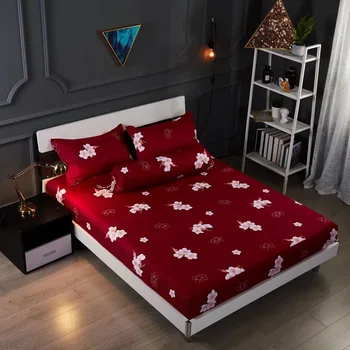 TECHOME Anti-slip Twin Bed Paigaldatud Leht Bedspread Bedcover Madratsi Kate Tolmu Kaitse Voodi Lehel Komplekt koos kummipaelaga