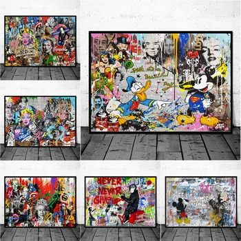 Disney Home Decor Miki Hiir ja piilupart Donald Graffiti Diamond Maali ristpistes Komplektid Diamond Mosaiik Tikandid Täis Puurida