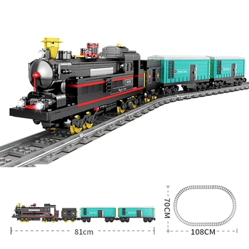Tehnilised Klassikaline Steam Train Set Aku Elektri Mootor Lood Mini Nukud KES DIY ehitusplokid Mänguasjad Lastele Kingitused