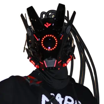Punk HD Mask Cosplay Shinobi Kahekordse Nurga Mask erijõudude Samurai Maskid Kolmnurk Projekti El Led Valgus Toru rastapatsid