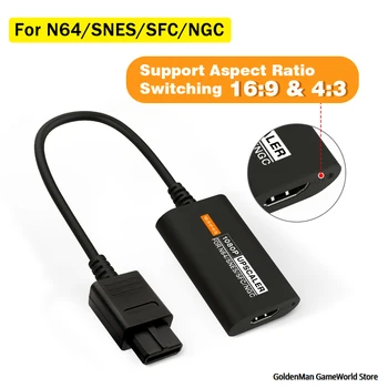 1080P Upscaler Adapter 4:3/16:9 Aspect Ratio vahetanud N64/SNES/SFC/NGC Konsoolid HDTV Adapter Converter