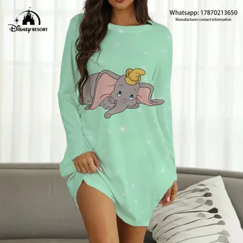 Disney Uus Kuuluvad Daamid Kleit Dumbo Anime Prindi Boho Homewear 2022 Mood Casual Sexy Pool Kodu Kleit Y2K