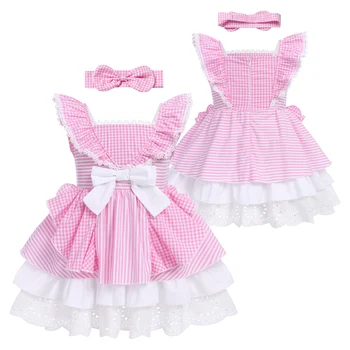 Imik, Beebi Tüdrukud Suvel Ruffled Printsess Kleit Baby Tüdrukud Sünnipäeva Lihtne Ja Graatsiline Pool Kleit 6K-3 AASTAT Kohandatud