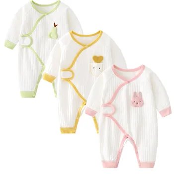 Vastsündinud beebi riided 2022 poiss, tüdruk lapsed disainer riided pikk varrukas pehme puuvillane vastsündinud sipukad vöö beebi onesie sleepwear