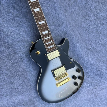 2022 classic brand electric guitar, LP electric guitar, silver pulber särav pind, tulemuslikkus, tasuta kohaletoimetamine koju.