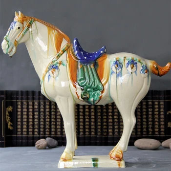 Hiina Tang Dünastia Hobune Käsitöö Laekuva Kaunistatud Käsitöö Keraamiline Kuju Kodu Ornament Uuringu Ruumi Kaunistamiseks