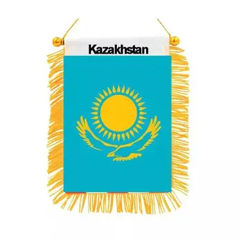 zwjflagshow 10x15cm Kasahstani Lipu Dekoratiivsed Bännerid Mini Kõrge Kvaliteediga Trükitud Rippuvad Riikide Lipud Auto Ehted Home Decor