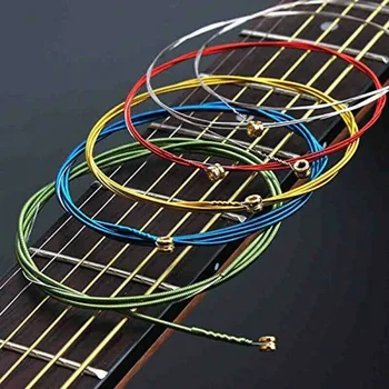 6tk/Set Akustiline Kitarr Strings Vikerkaar Värviline Kitarr Strings E-A Akustilise Folk Kitarr Klassikaline Kitarr Mitut Värvi Osad