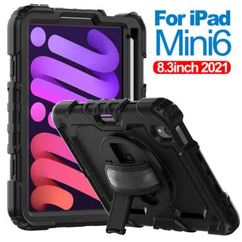 Multifunktsionaalne Case For iPad Mini 6 8.3 inch Raskeveokite Põrutuskindel Lapsed Cover For iPad Mini4 5 7.9 Koos Pöörlemise Seisma Ja Rihm