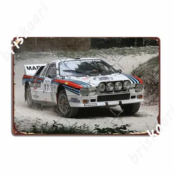 Lancia Rally 037 Metallist Märk Seina Decor Seina Pubi Disain Pubi Garaaž Tina Märk Plakat