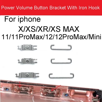 Power ja Volume Nupp Küljel Võtmed Konsool koos Rauast Konks iPhone 12 Mini Pro 12 11 Pro Max XS-XR-X Sisemine Metal Bracket Kilp