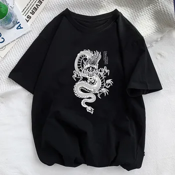 Harajuku Dragon Prindi Naiste Tshirt Polüester Vabaaja Naljakas T-Särk Kingitus Daam Yong Tüdruk Top Tee Liiga Tshirt Streetwear