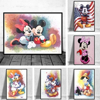 Disney Cartoon Miki Minni Hiir, piilupart Donald Lõuendile Maali Pildid ja Plakatid Seina Art Pilt elutuba Decor Cuadros