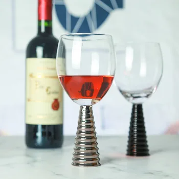 Ameerika stiilis mudel tuba kaunistatud punane vein, šampanja cup, söögilaud tabel, pokaalilaadse, must keermestatud stiil cup
